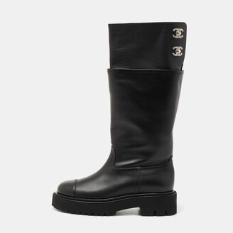 CHANEL Pre-Owned 2010 CC Quilted Knee-High Boots - Black for Women