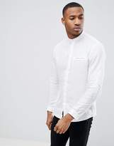 Thumbnail for your product : Celio Long Sleeve Shirt With Grandad Collar In White
