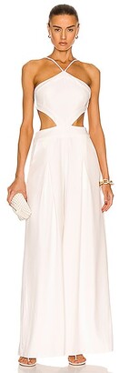 PatBO Halter Neck Cut Out Jumpsuit in White