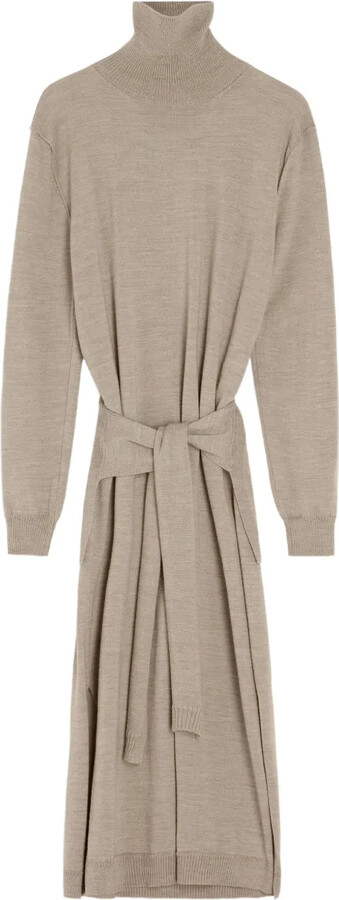 Lemaire Tie-Waist Turtleneck Dress