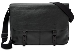 fossil leather messenger bag