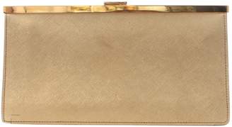 Prada Gold Leather Clutch Bag