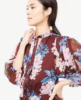 Thumbnail for your product : Ann Taylor Petite Floral Tie Neck Shirtdress