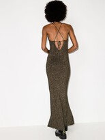 Thumbnail for your product : Ganni Tie-Back Lurex Slip Dress