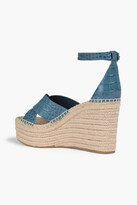 Thumbnail for your product : Tory Burch Selby 105 croc-effect leather wedge espadrille sandals