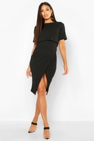 Thumbnail for your product : boohoo Layered Wrap Wiggle Midi Dress