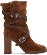 Thumbnail for your product : Gianvito Rossi 85mm Suede & Faux Fur Ankle Boots