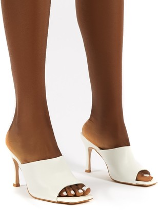 white heeled mules uk
