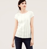 Thumbnail for your product : LOFT Pleated Lace Front Cotton Tee