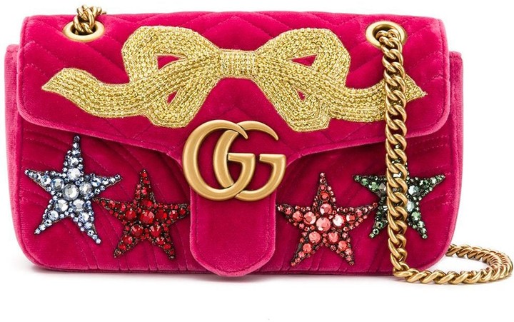 gg marmont small velvet shoulder bag