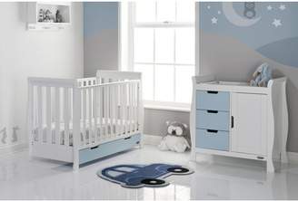O Baby Obaby Stamford Mini Sleigh 2 Piece Room Set - White & Bonbon