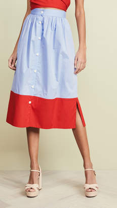 MDS Stripes Side Slit Skirt