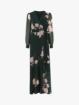 Thumbnail for your product : Phase Eight Kazumi Floral Ruffle Asymmetric Hem Maxi Wrap Dress, Forest/Multi