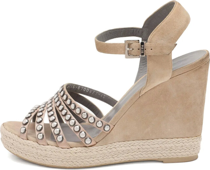 Gina 115mm Pearl-Embellished Wedge Sandals