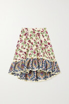 Printed Pleated Cotton-blend Twill 