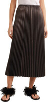 Thumbnail for your product : Valentino Pleated Leather Maxi Skirt