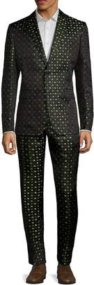 Valentino Men's Clover Leaf Silk Suit