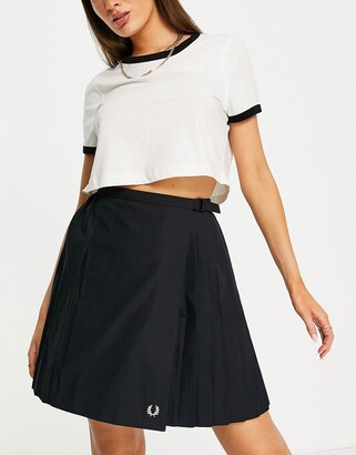 Fred Perry pleated tennis skirt in black - ShopStyle