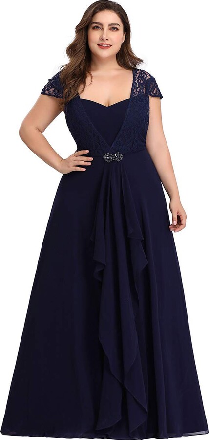 navy blue dresses for wedding plus size