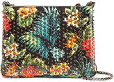 Thumbnail for your product : Christian Louboutin Triloubi Large Spiked Printed Textured-leather Shoulder Bag - Black