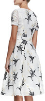 Thumbnail for your product : Carolina Herrera Button-Front Daisy Fil Coupe Dress