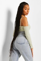 Thumbnail for your product : boohoo Cold Shoulder Rib Top