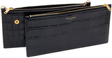 Thumbnail for your product : Saint Laurent Black Croc Double Pocket Wallet Bag