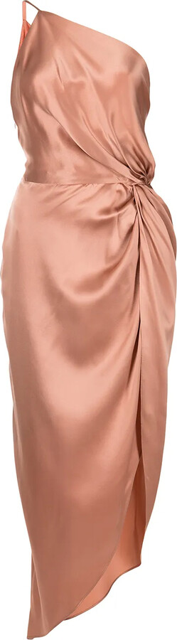 michelle mason twist knot midi dress