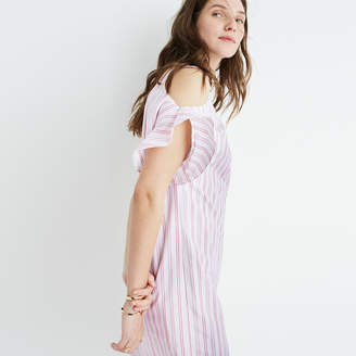 Madewell Rose Stripe Cold-Shoulder Dress