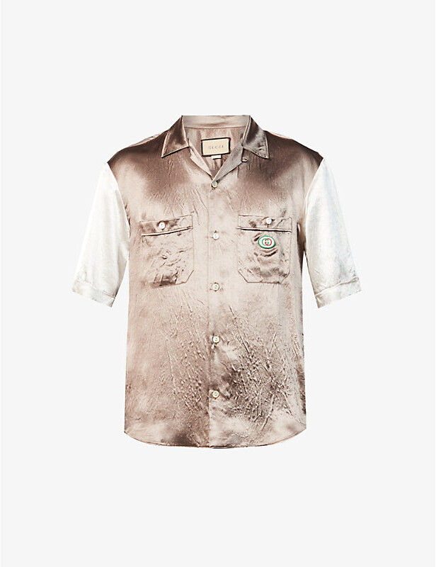 Shop GUCCI GG Supreme 2022 SS Gucci Pineapple GG print bowling shirt  (669202 ZAIEJ 2369) by baby'sbreath*