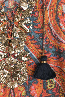 Figue Embellished Silk Kaftan Dress