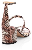 Thumbnail for your product : Alexandre Birman Lally Ankle-Strap Snakeskin Sandals