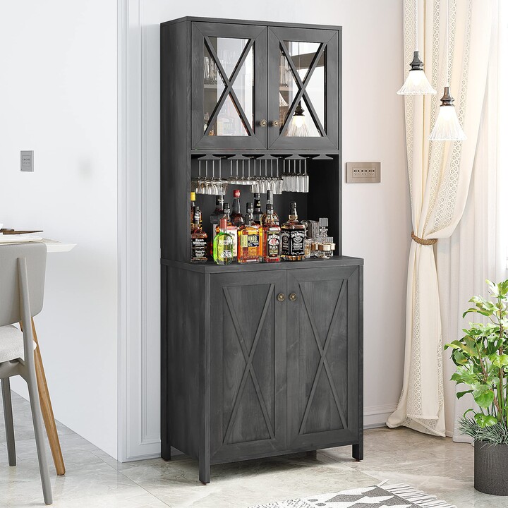 YITAHOME Corner Bar for Liquor and Glasses ShopStyle