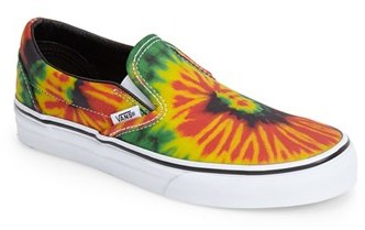 womens tie dye vans slip on