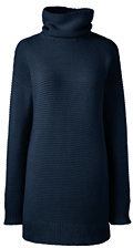 Lands' End Lands' End Women's Plus Size Lofty Turtleneck Tunic Sweater-Gemstone Teal