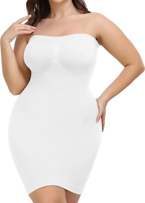 Joyshaper Womens Seamless Full Slip Dress Underskirt With Tummy