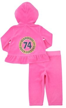 Juicy Couture Baby Logo Velour Glam Ring Ruffle Track Set