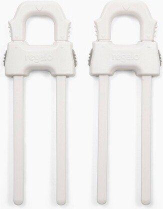 Regalo RegaloHomeSafetySlidingLocksCabinetHandleLockBabyProofingLockChildSafetyCabinetLatch-White