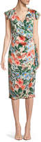 Thumbnail for your product : Alice + Olivia Garnet Floral-Print Silk Wrap Dress