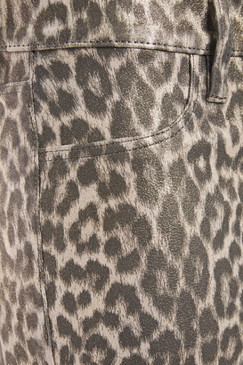 J Brand L8001 Leopard-print Stretch-leather Skinny Pants