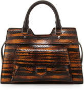 Thumbnail for your product : Proenza Schouler PS13 Striped Snake Satchel Bag, Orange/Black