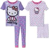 Thumbnail for your product : Komar Kids Girls 4 Piece Cotton Pajamas Sleepwear Set with Shorts and Pants