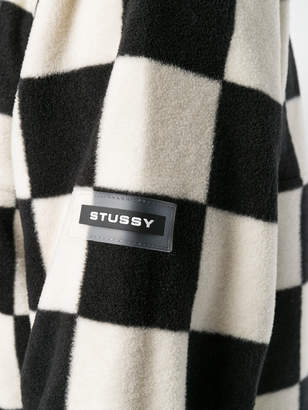 Stussy checked mock neck sweater