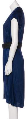 Donna Karan Belted Midi Dress Navy Belted Midi Dress