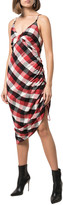 Thumbnail for your product : Monse Twisted Plaid Slip Ruch Dress