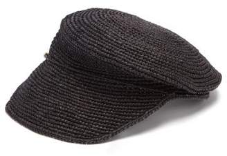 Sensi Crochet Straw Cap - Womens - Black