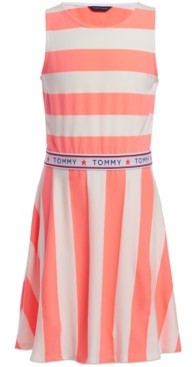 tommy red ruffle leopard dress