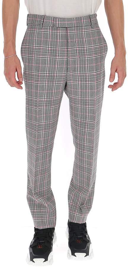 tartan slim fit trousers