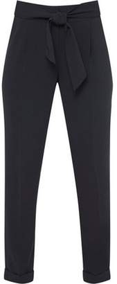 Dorothy Perkins Womens **Tall Navy Tie Waist Tapered Trousers