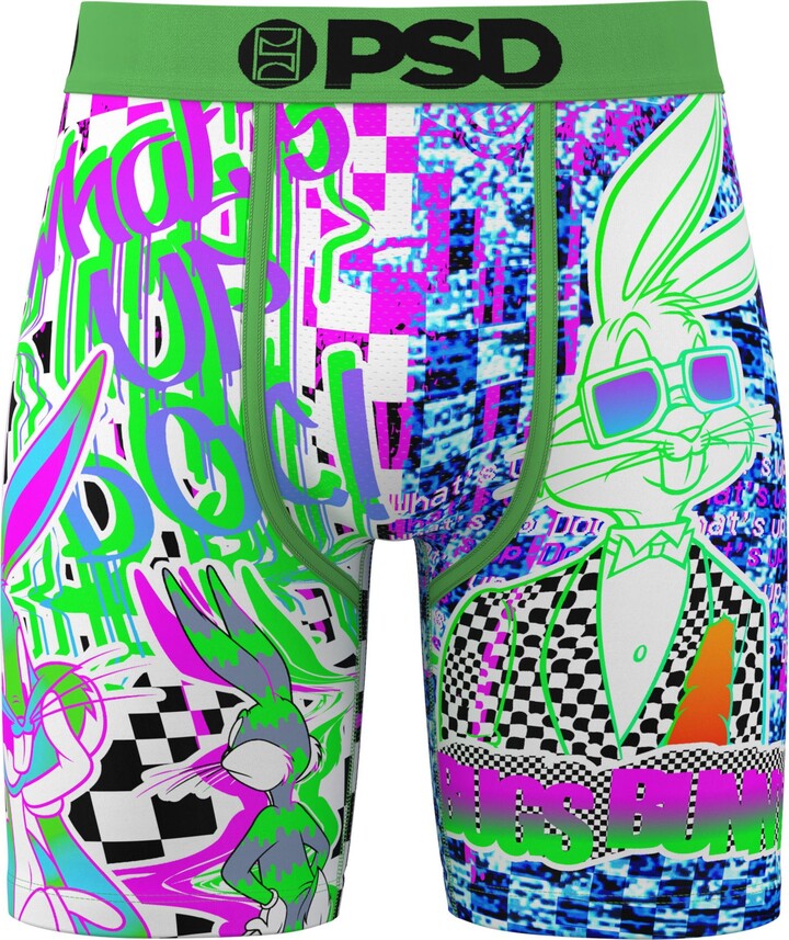 PSD Underwear PSD Men's Looney Tunes Bugs Glitch Boxer Briefs, Small, Multi